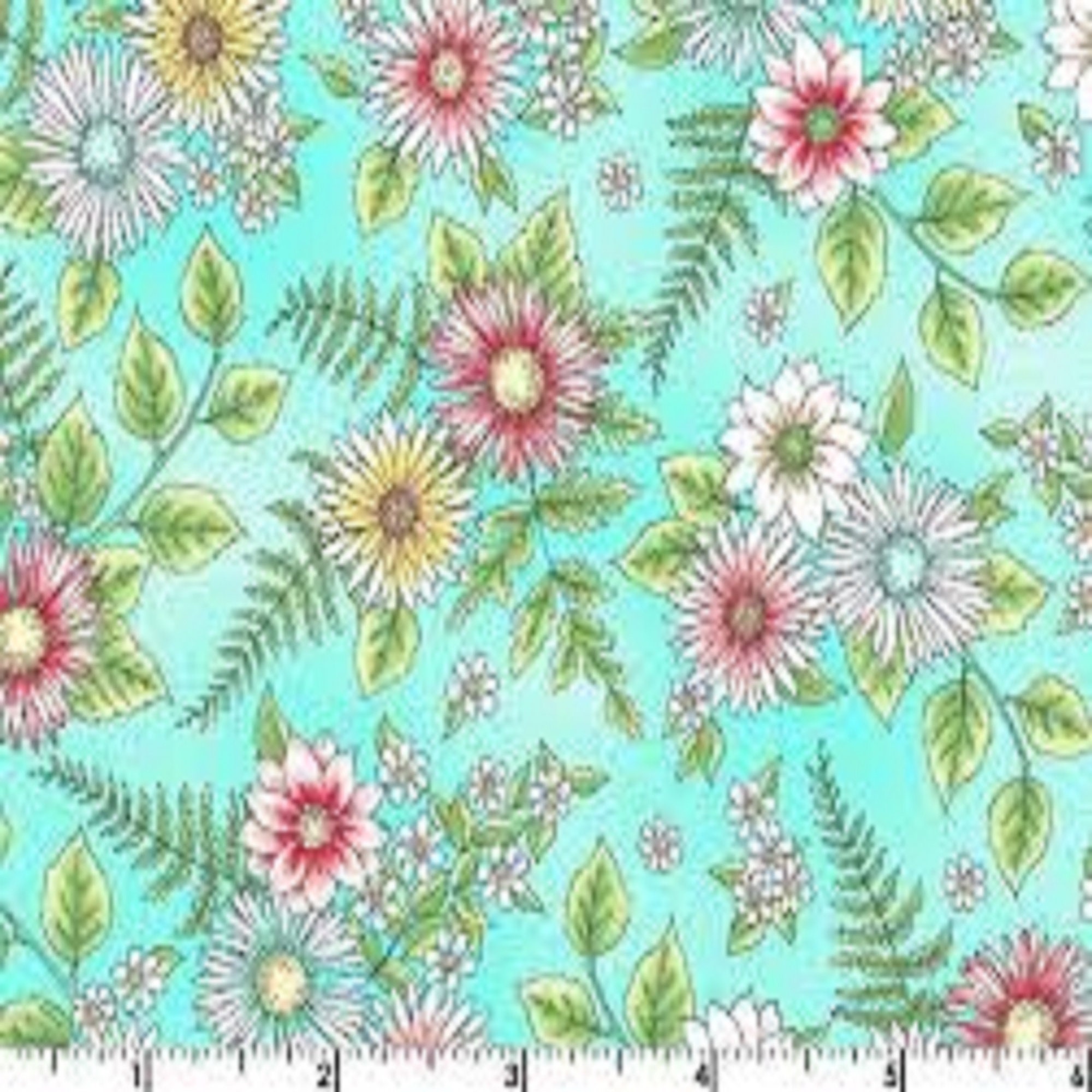 Roam Sweet Home by Maywood studio 8223-q aqua sold by 1/2 yd