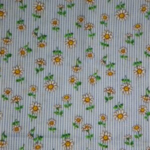 Sunflowers on Blue and White Stripes by Marcus Bros. Textiles one yard only