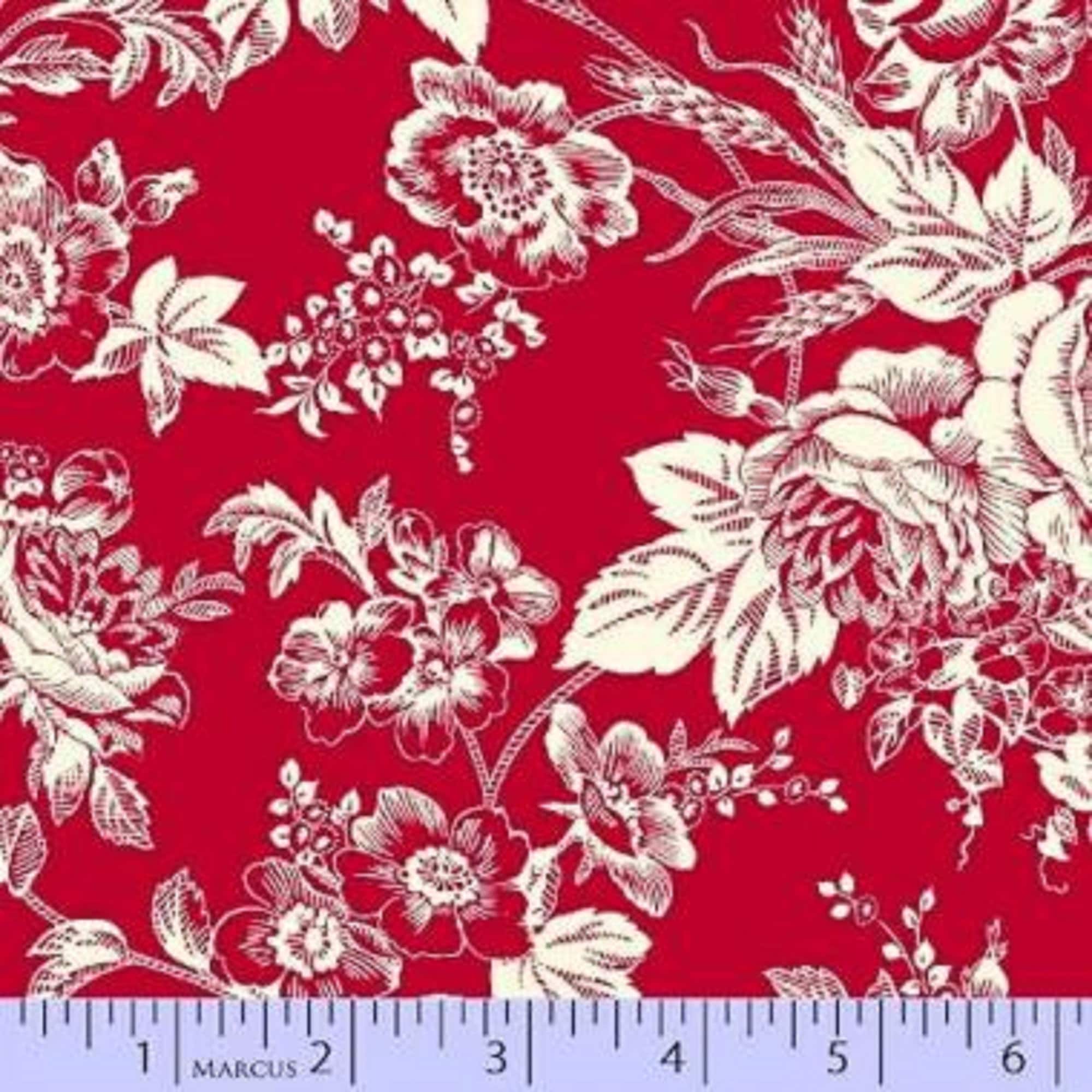 Gallery in Red  by Faye Burgess for Marcus Fabrics 0268-0161 12.5" remnant