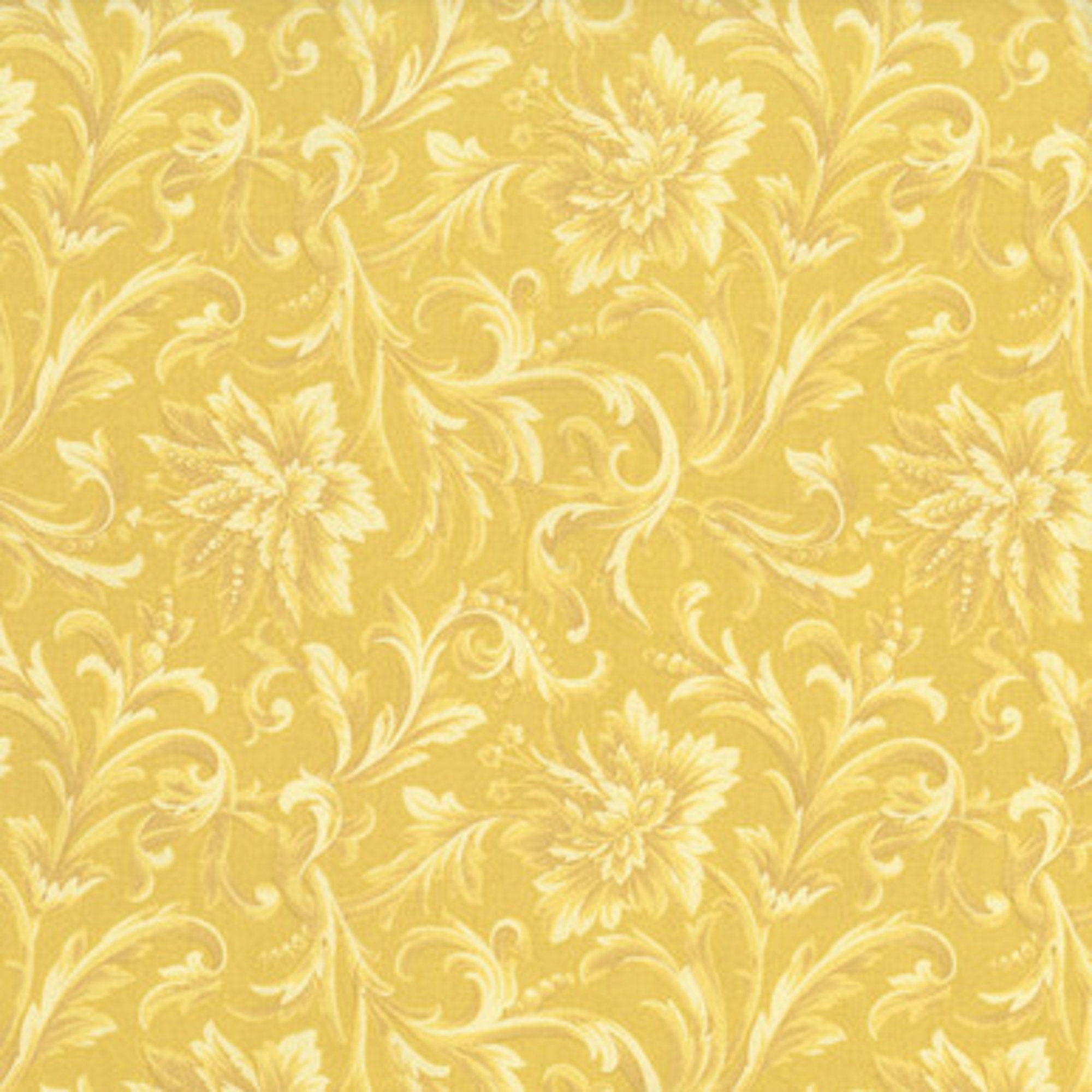 World of Romance by RJR Fabrics Foulard Gold sold by 1/2 yd