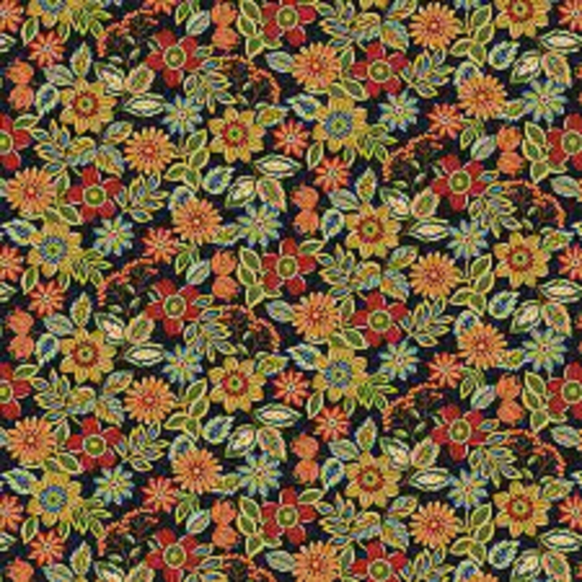 Farm To Market by Jan Mott Crane for Henry Glass 2562-99 sold by 1/2 yd.