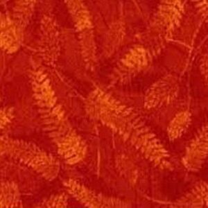 Autumn In The Forest by Fabri-Quilt 112-2816-Orange Ferns one yard 14" remnant