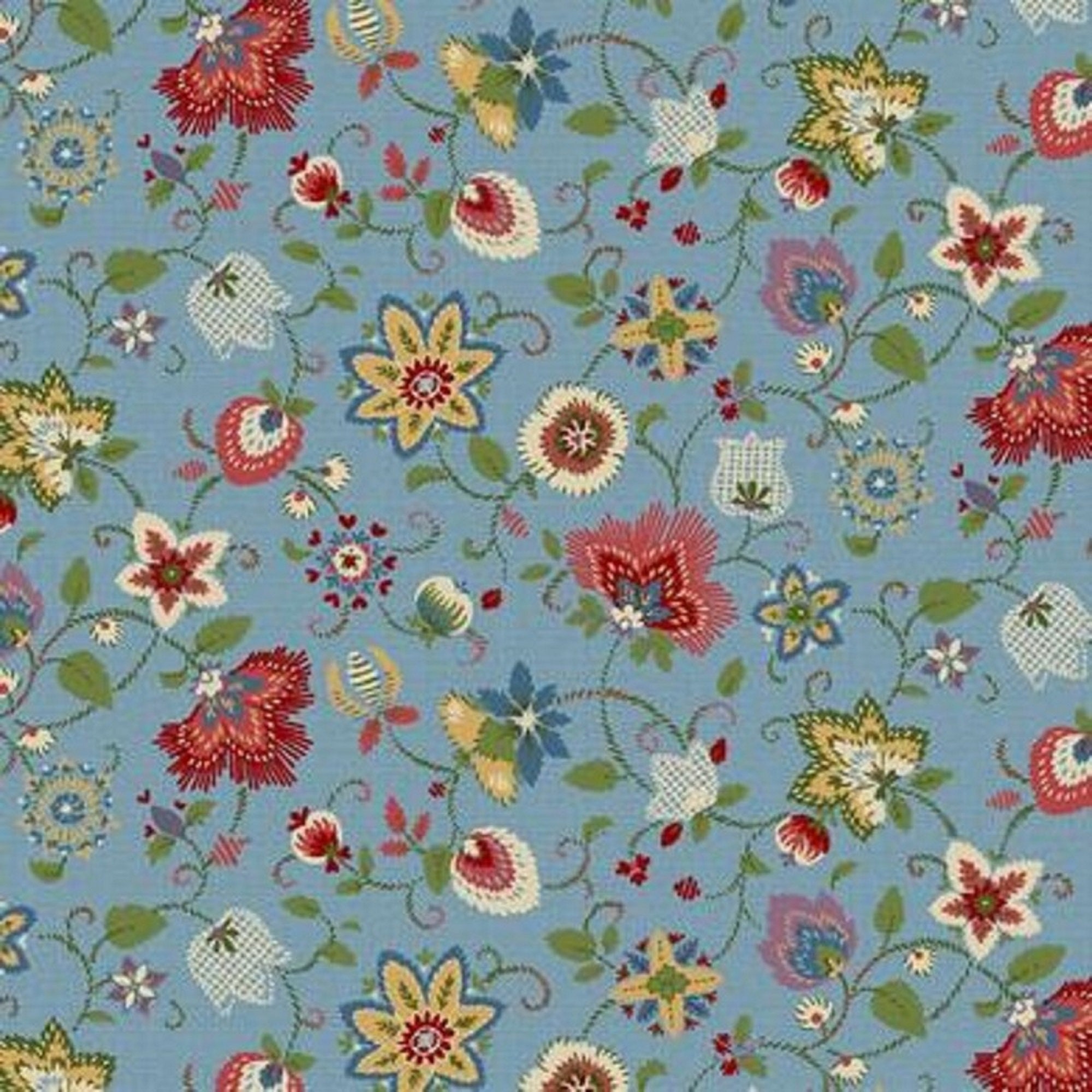 Thread the Needle by Laura Berringer for Marcus Brothers R210830-150 Blue one yard remnant