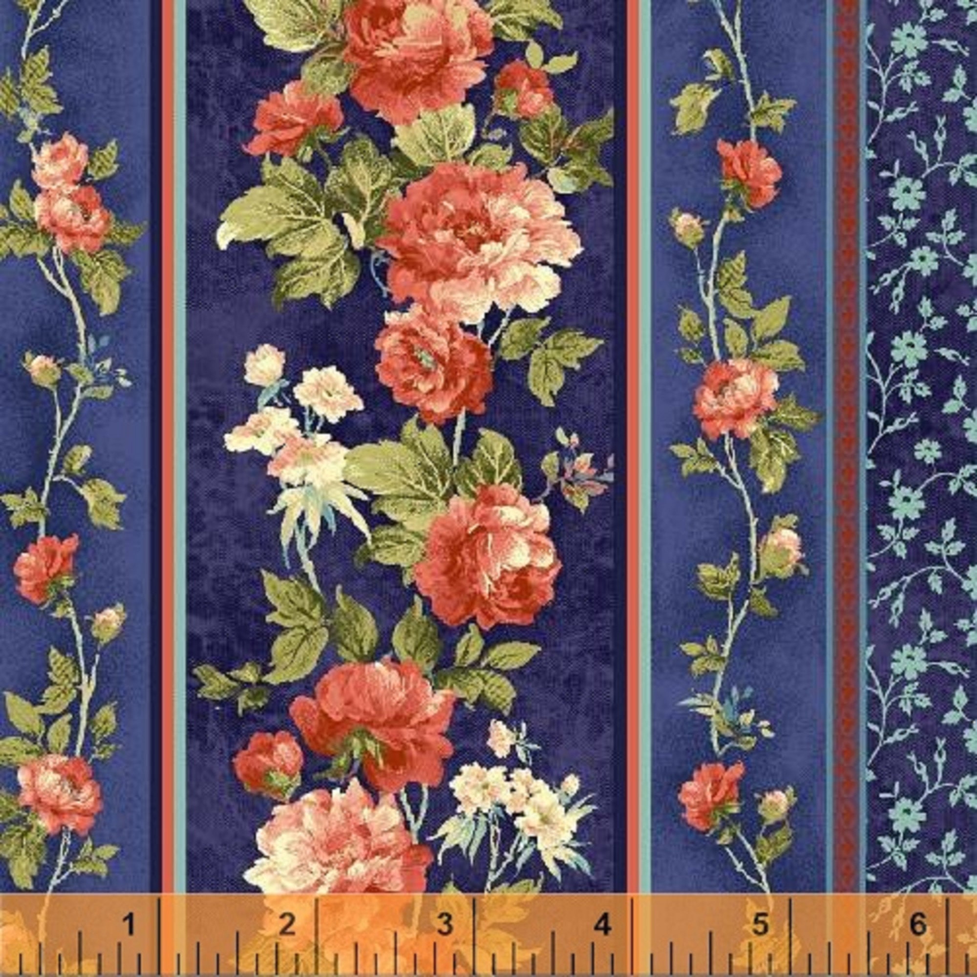 Stella Border Stripe by Whistler Studios for Windham 33766 sold by the 1/2 yd.