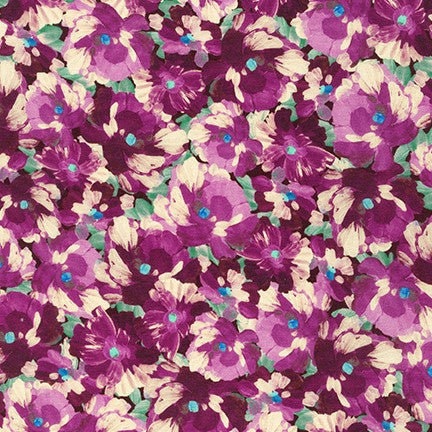 Painterly Petals by Robert Kaufman K20264-24 one yard 6" remnant