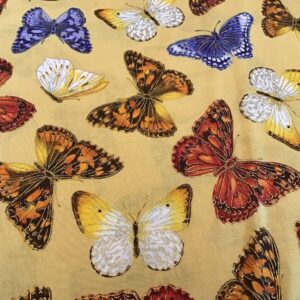 Garden Butterflies from Forever Sunflowers Collection by Maria Kalinowski for Kanvas CM4911 Gold sold by the 1/2 yd.