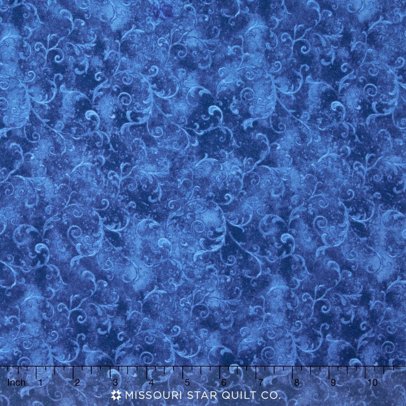 Essentials Filigree by Cynthia Coulter for Wilmington Prints 42324-440 Dk. Blue sold by the 1/2 yd.