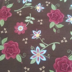 Rebel Roses by Heather Mulder Peterson for Henry Glass 2867-9 Brown one yard only