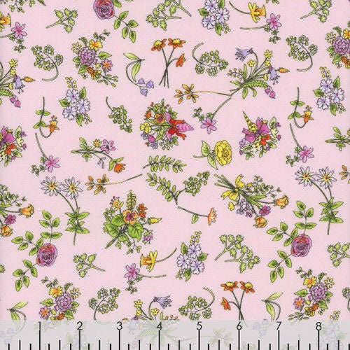 From The Heart by Anita Jeram for Clothworks 3359-41 Pink sold by the 1/2 yd.