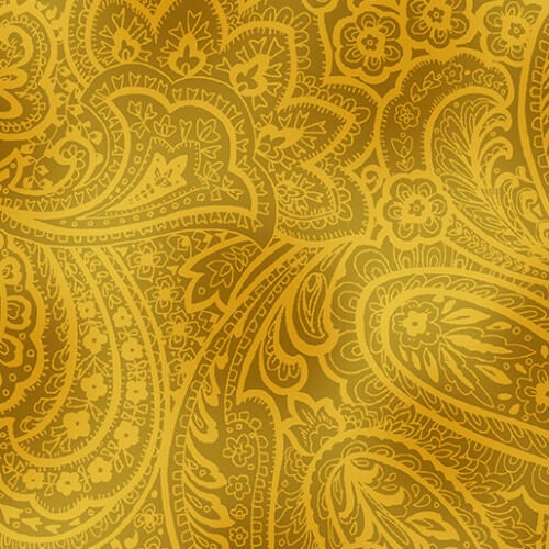 Radiant Paisley by Greta Lynn for Kanvas 9747-33 Butternut sold by the 1/2 yd.