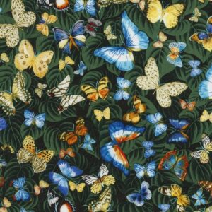 Butterflies on Green Leaves by Timeless Treasures RUTH-C 5652 one yard 15" only