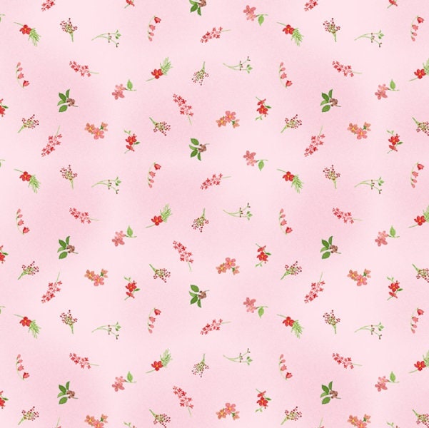 Flower Shop by Jim Ishikawa for Clothworks 3303-42 Pink sold by the 1/2 yd.