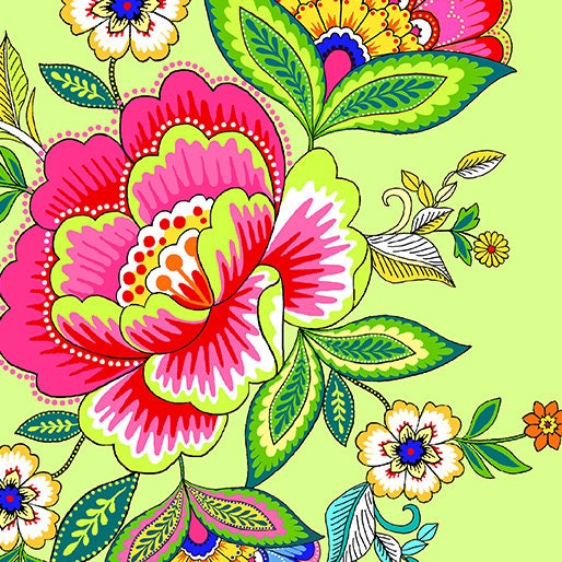 Dazzling Garden by Greta Lynn for Kanvas 9820-44 Green sold by the yard