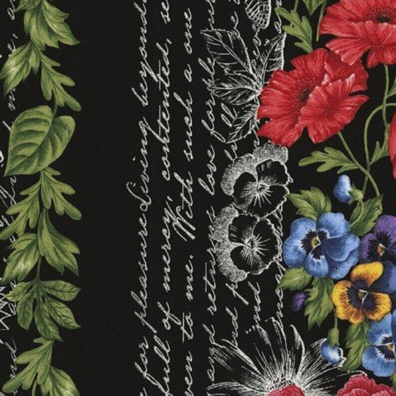 Garden Journal by Ruth Levinson for Timeless Treasures C-5454 one 2yd. 16" remnant..
