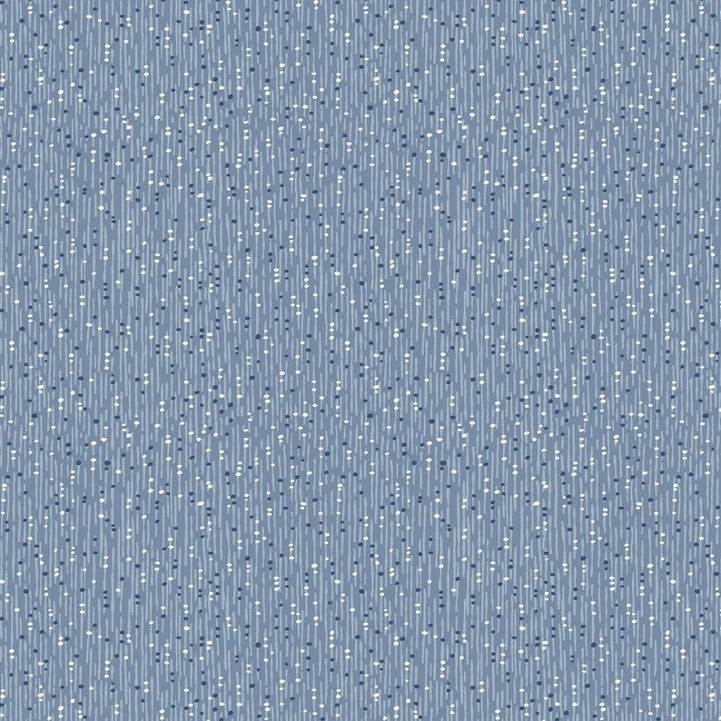 Azul Points and Pins by Windham 51805-3 Blue 1 yard 24" remnant