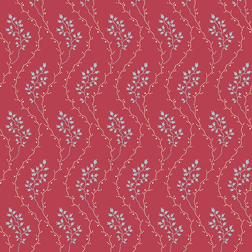 Cloverdale House by Di Ford-Hall for Andover A7967-Red sold by the 1/2 yd.