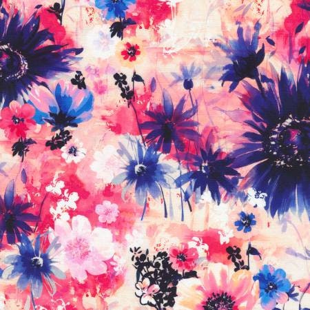 Wishwell Wild Blue by Vanessa Lillrose & Linda Fitch for Robert Kaufman WELD 20241-106 Blossom sold by the 1/2 yd.