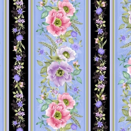 Spring Breeze Border Stripe by Greta Lynn for Kanvas B9885-99 sold by the 1/2 yd.