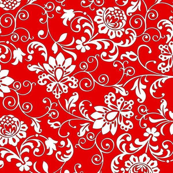 Steppin' Out by Dana Brooks for Henry Glass 9758-88 Red one yard remnant