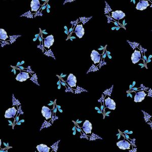 Royal Plume Metallic by Chong-a Hwang for Timeless Treasures Fabrics CM1568-Black sold by the 1/2 yd.