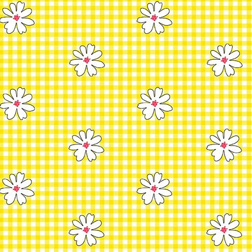 Henrietta Hen by Maria Kalinowski for Kanvas 8595-33 Yellow sold by the 1/2 yd.