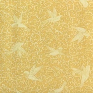 Glorious Hummingbirds by Jackie Robinson for Benartex 00614-03 Yellow sold by the 1/2 yd.