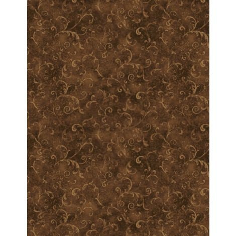 Essentials Filigree by Cynthia Coulter for Wilmington 42324-222 Chocolate sold by the 1/2 yd.