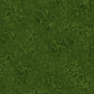 Essentials Scroll by Wilmington Prints 1077-89025-799 Dk. Green sold  by the 1/2 yd.