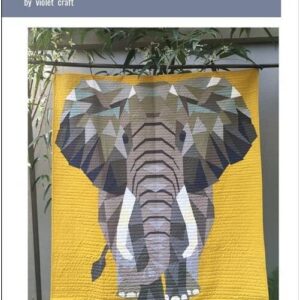 Elephant Abstraction Quilt Kit Curry background 54"X60"