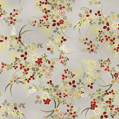 Kyoto Garden by Chong-A Hwang for Timeless Treasures CM1671 Silver sold by the 1/2 yd.