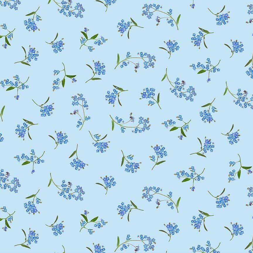 Fleur by Timeless Treasures CD 1897 Sky sold by the 1/2 yd.