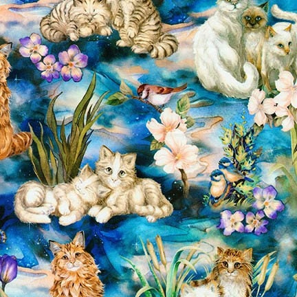 Garden from Be Pawsitive by Jody Bergsms for Robert Kaufman ABDK 18347-238 sold by the 1/2 yd.