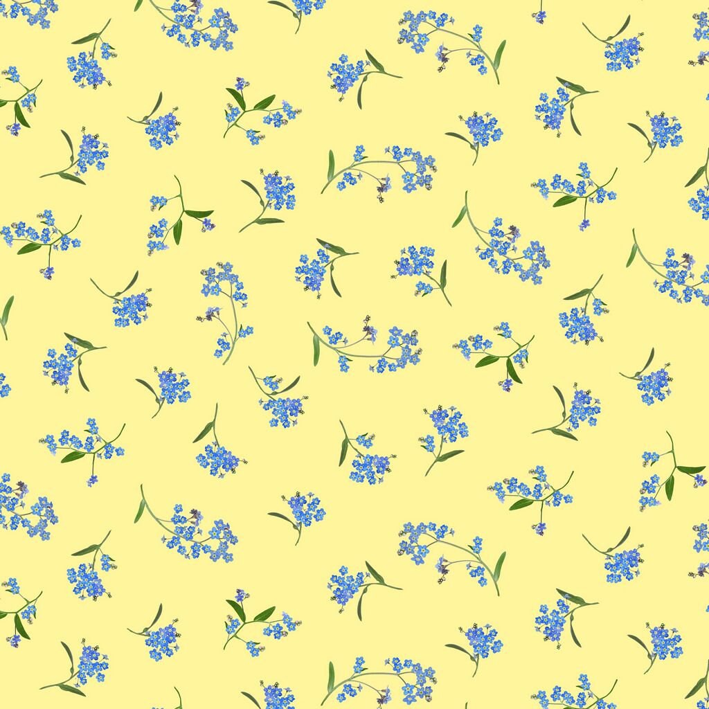 Fleur by Timeless Treasures CD 1897 Butter sold by the 1/2 yd.