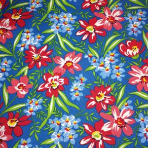 Farmhouse Blooms by Olde Green Cupboard for Marcus Fabrics 5597 Blue sold by the 1/2 yd.