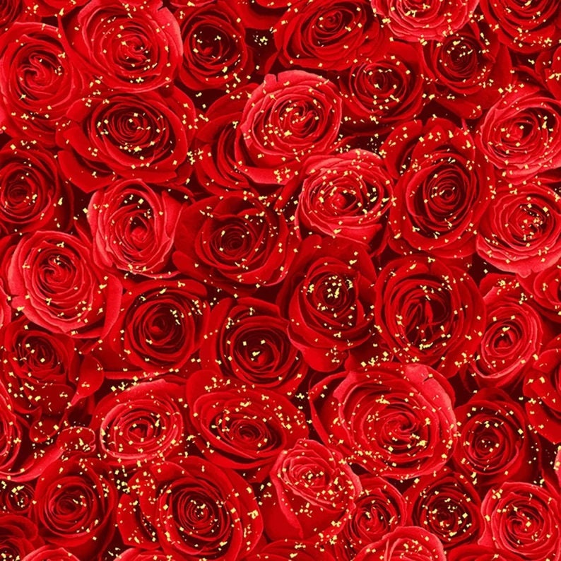 Guilded Rose by Chong-a Hwang for Timeless Treasures CM1252-Red sold by the 1/2 yd.