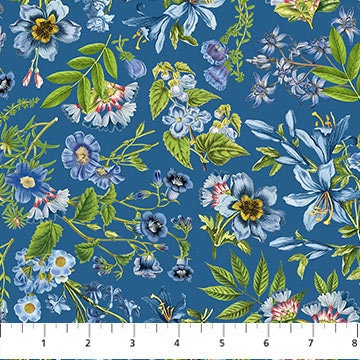 Something Blue by Tina Higgins for Northcott DP25080-44 Blue sold by the 1/2 yd.