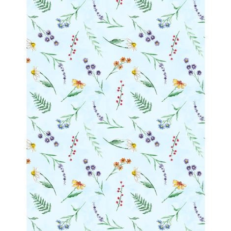 Fanciful Flight by Lori Seibert for Wilmington Prints  11176-476 Lt. Blue sold by the 1/2 yd.
