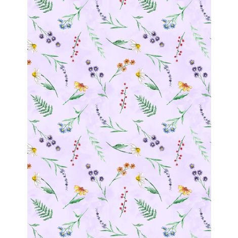Fanciful Flight by Lori Seibert for Wilmington Prints 3029-11176-676 Lavender sold by the 1/2 yd.