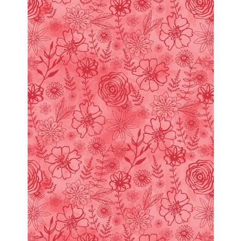 Fanciful Flight by Lori Seibert for Wilmington Prints 3029-11177-333 Red sold by the 1/2 yd.