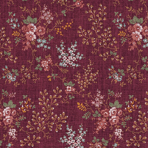 English autumn by Jan Shore for Benartex 9444-86 Sangria sold by the 1/2 yd.