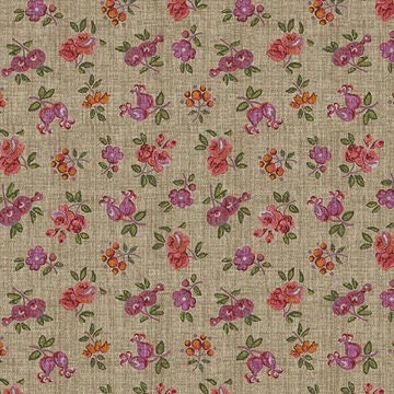 English autumn by Jan Shore for Benartex 9446-71 Med. Tan sold by the 1/2 yd.