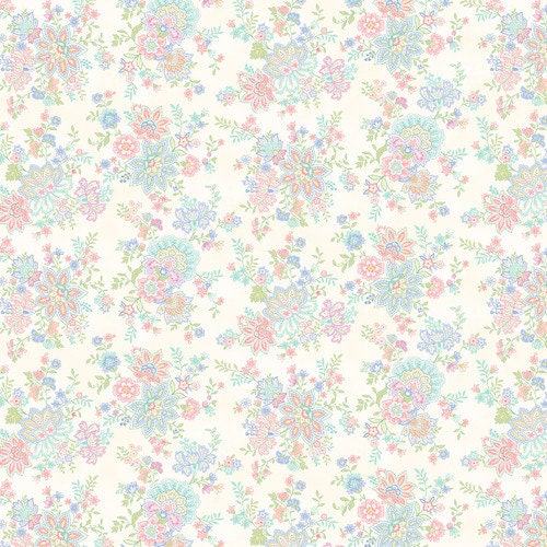 Dorothy Jean's Flower Garden by Mary Jane Carey for Henry Glass 2971-44 Cream sold by the 1/2 yd.