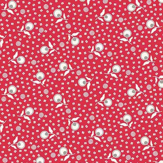 Adeline Flowers by Kathy Hall for Andover 8976-Red one yard 21" remnant