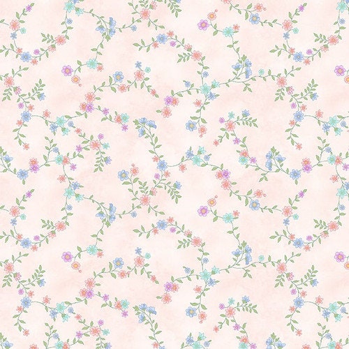 Dorothy Jean's Flower Garden by Mary Jane Carey for Henry Glass 2972-22 Pink sold by the 1/2 yd.