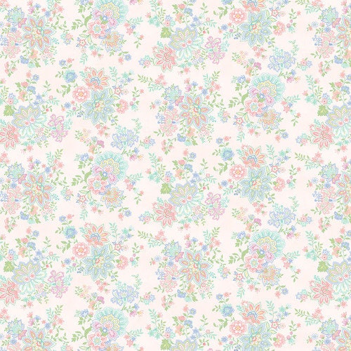 Dorothy Jean's Flower Garden by Mary Jane Carey for Henry Glass 2971-22 Pink sold by the 1/2 yd.