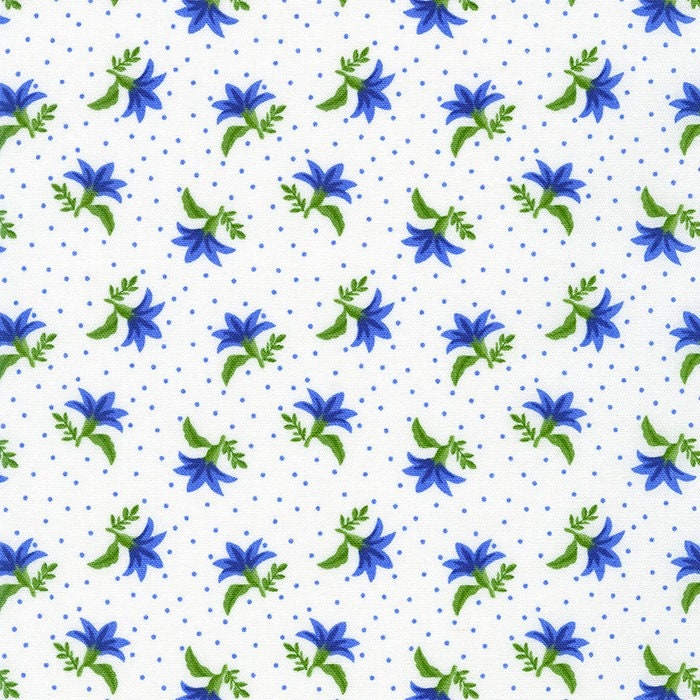 Flowerhouse Jubilee by Debbie Beaves for Robert Kaufman FLH21105-4 Blue sold by the 1/2 yd.