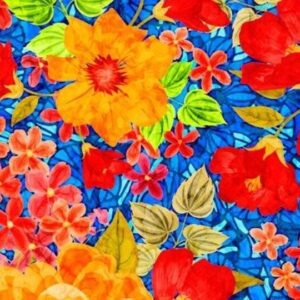 Ambiance Large Floral by Dan Morris Designs for Quilting Treasures 28607-Blue sold by the 1/2 yd.