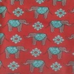 Caravan "Safari" by Benartex 477-88 Mini Elephants Red one yard only