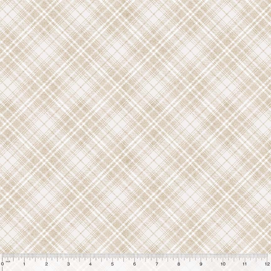 Rory by Whistler Studios for Windham Fabrics 53714-2 Raspy Plaid Oat sold by the 1/2 yd.