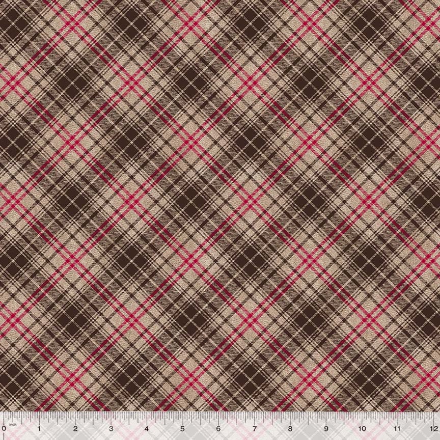Rory by Whistler Studios for Windham Fabrics 53714-7 Raspy Plaid Maple sold by the 1/2 yd.